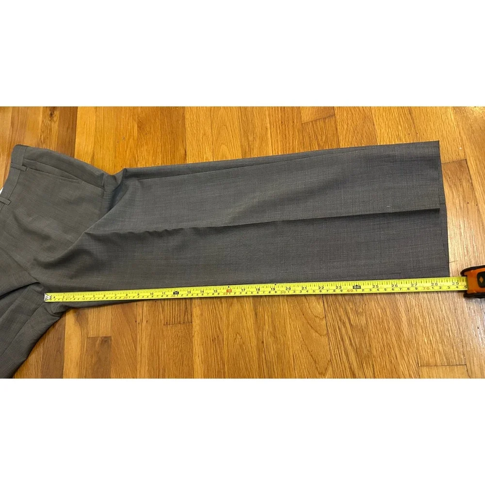 Zanella Nordstrom Todd Grey Wool Dress Pants Mens 33 Flat Front Made in Italy